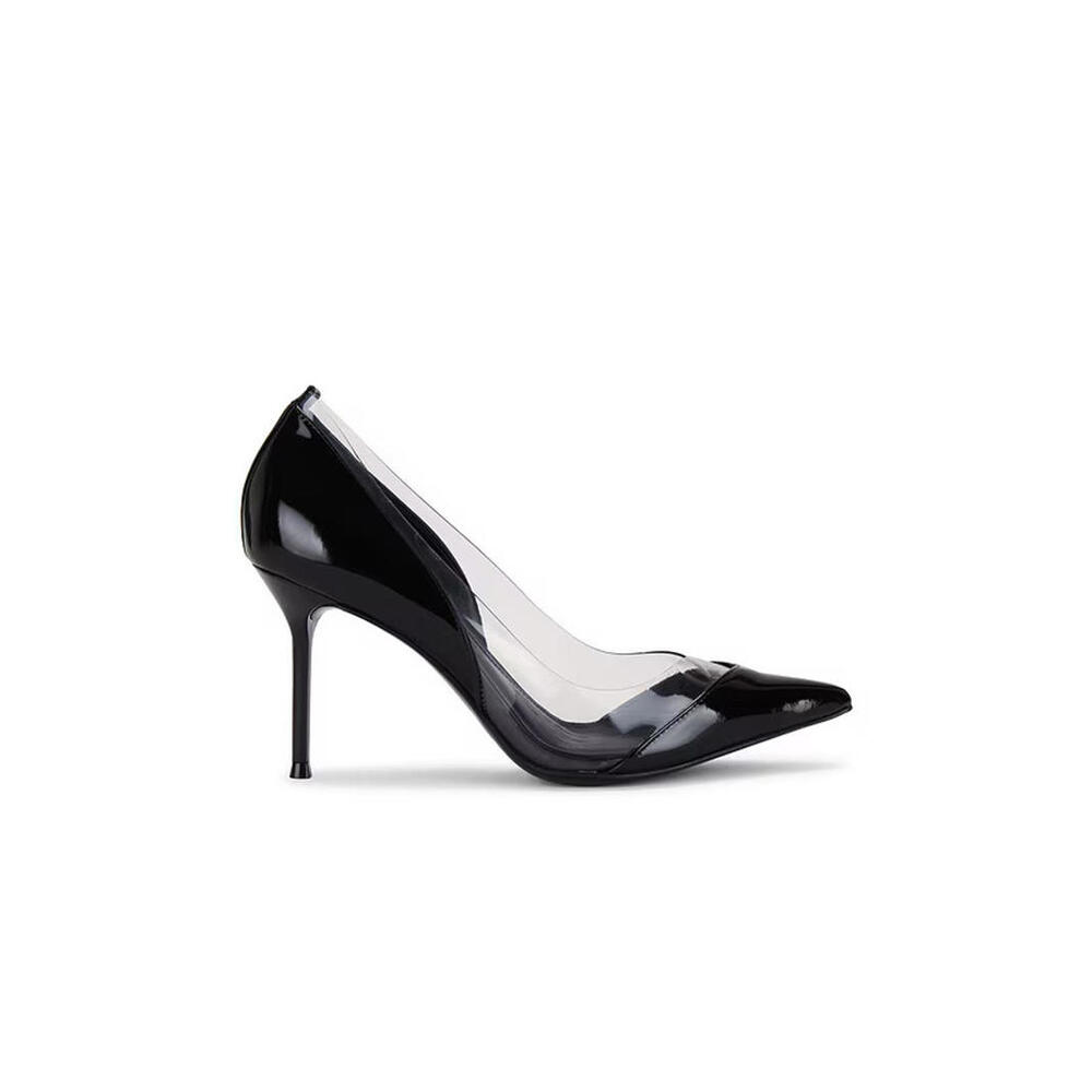 SCHUTZ Black Patent & Clear PVC Pointed-Toe Stiletto Pumps